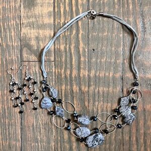 Picasso Jasper Sterling Silver Multi Strand Necklace Set